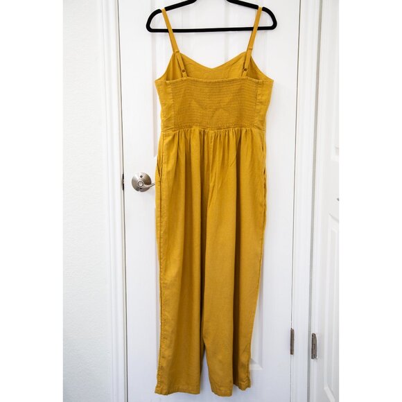Old Navy Sleeveless Wide Leg Mustard Yellow Jumpsuit, size L - Picture 3 of 6